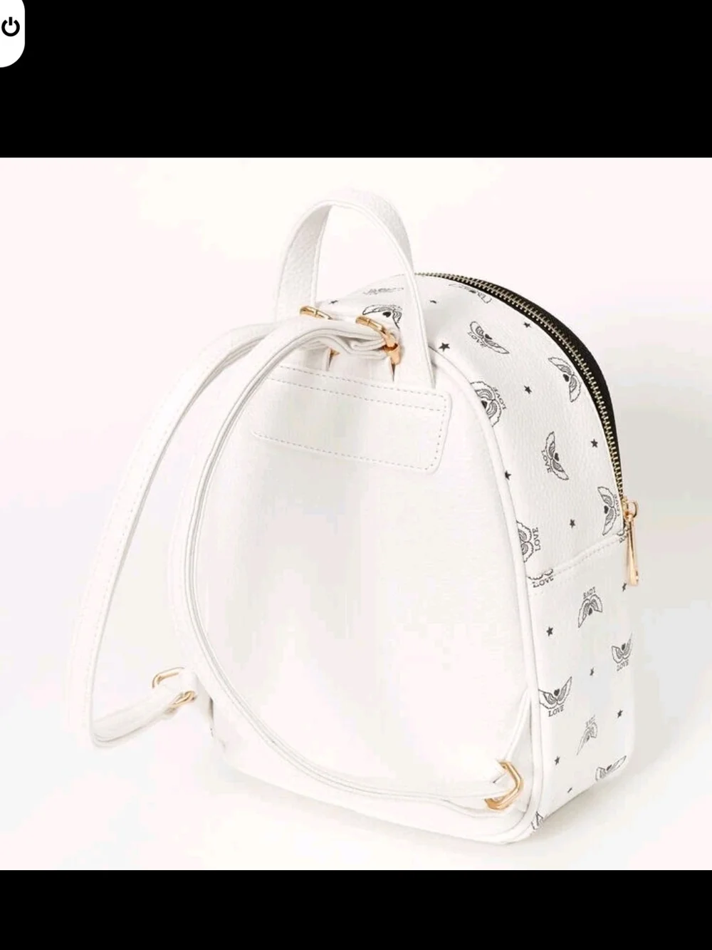 Love Angel Wings Small Mini Backpack White Claire’s NEW Girls Womens $40 MSRP